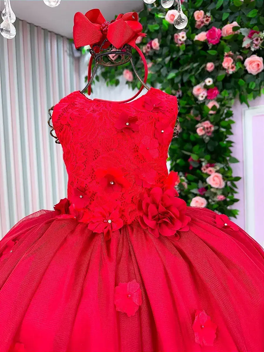 Vestido regata flores vermelho, foto 5