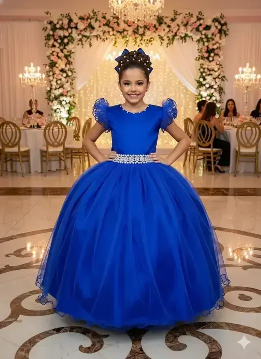 Vestido longo azul royal
