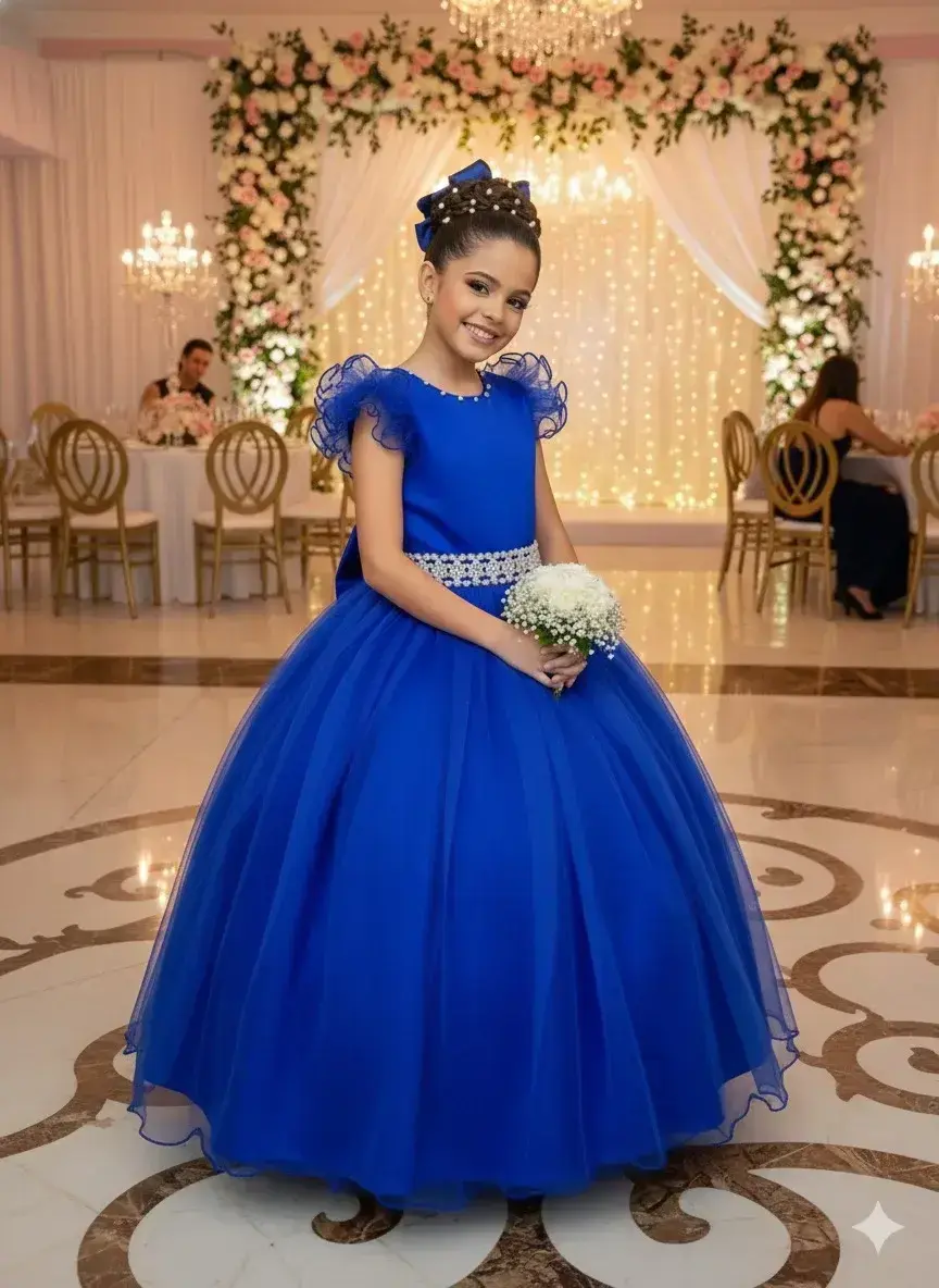 Vestido longo azul royal, foto 3