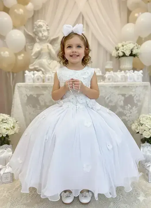Vestido regata flores branco