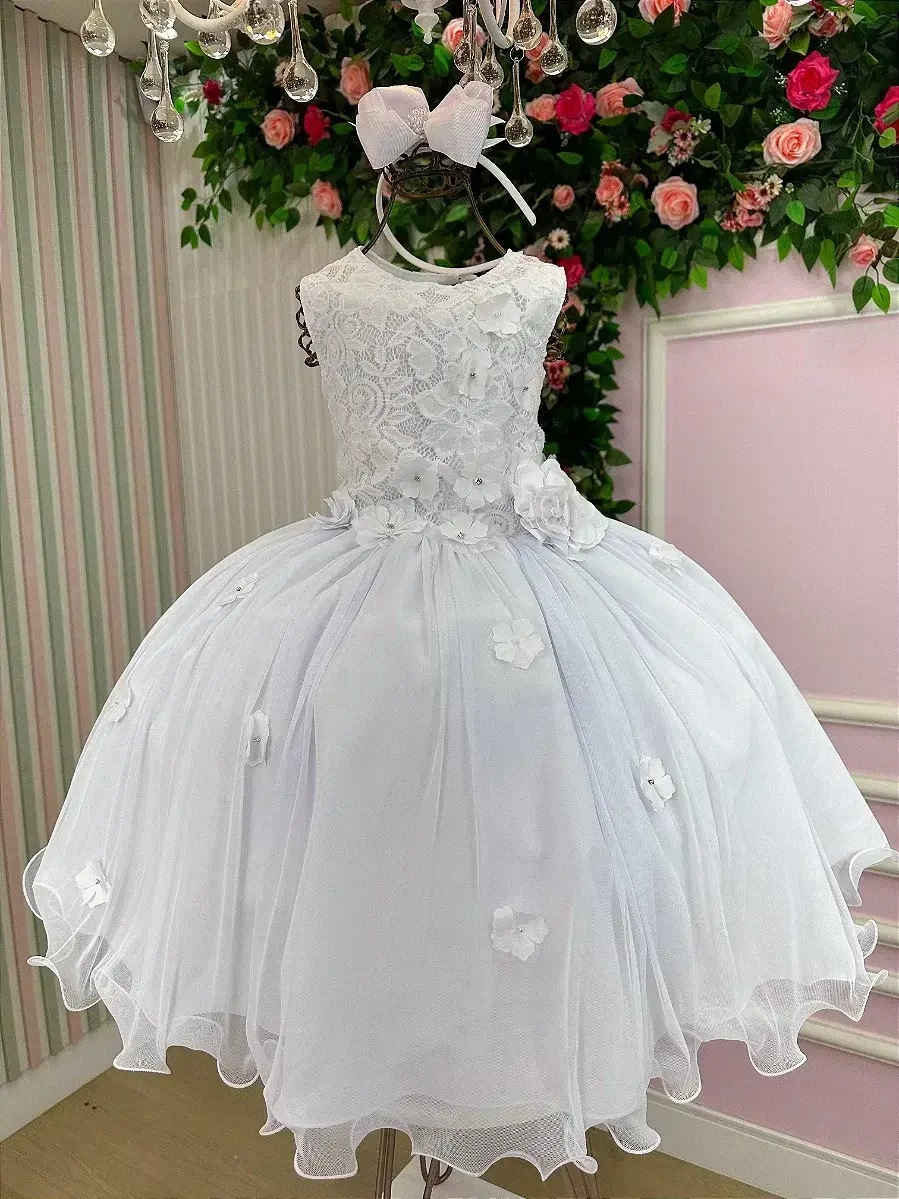 Vestido regata flores branco, foto 3