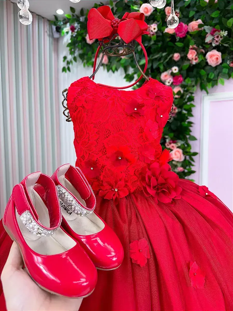 Vestido regata flores vermelho, foto 6