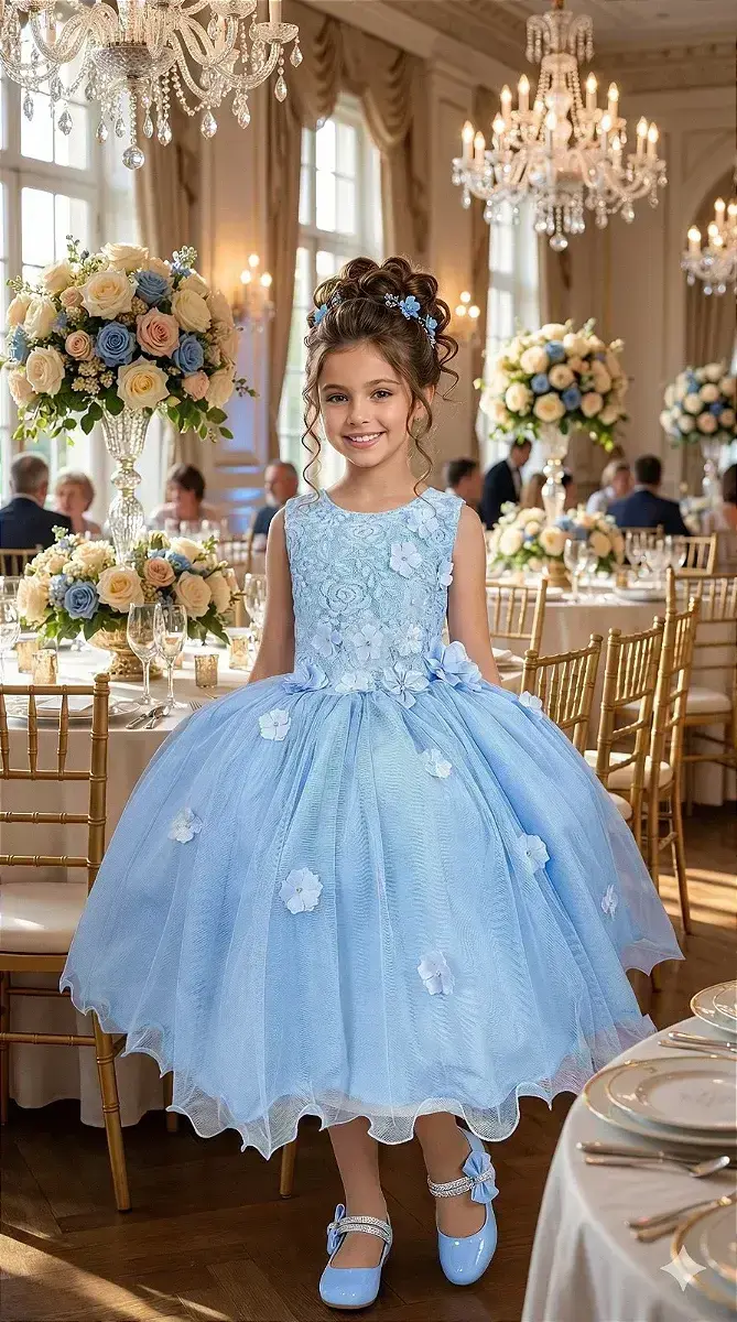 Vestido regata flores azul