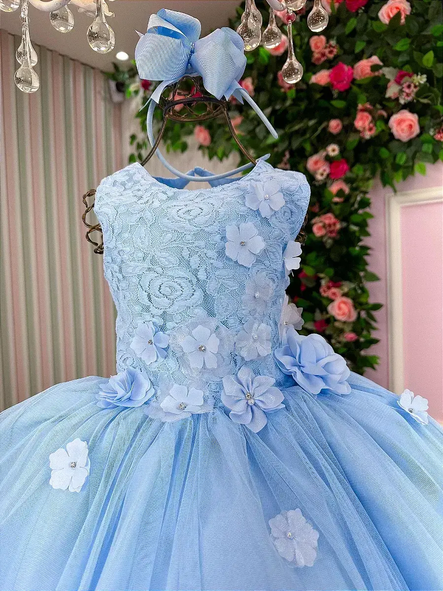 Vestido regata flores azul, foto 4