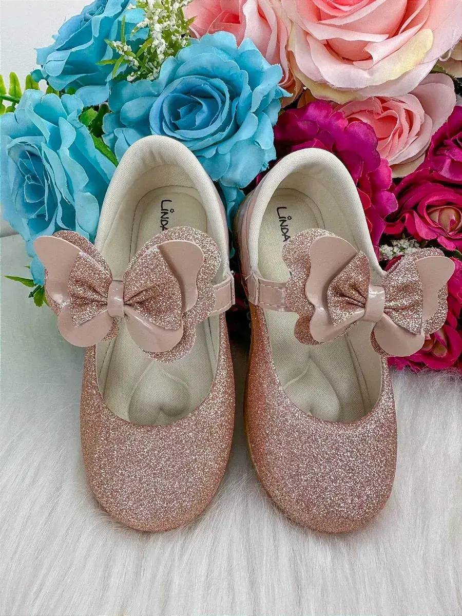 Sapatilha baby nude rose gliter, foto 2