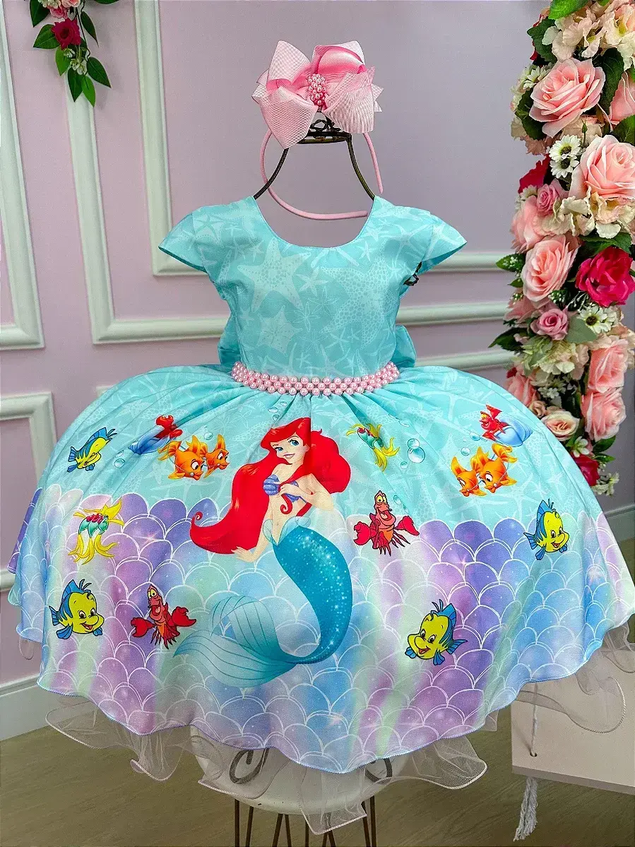 Vestido festa Ariel a pequena sereia