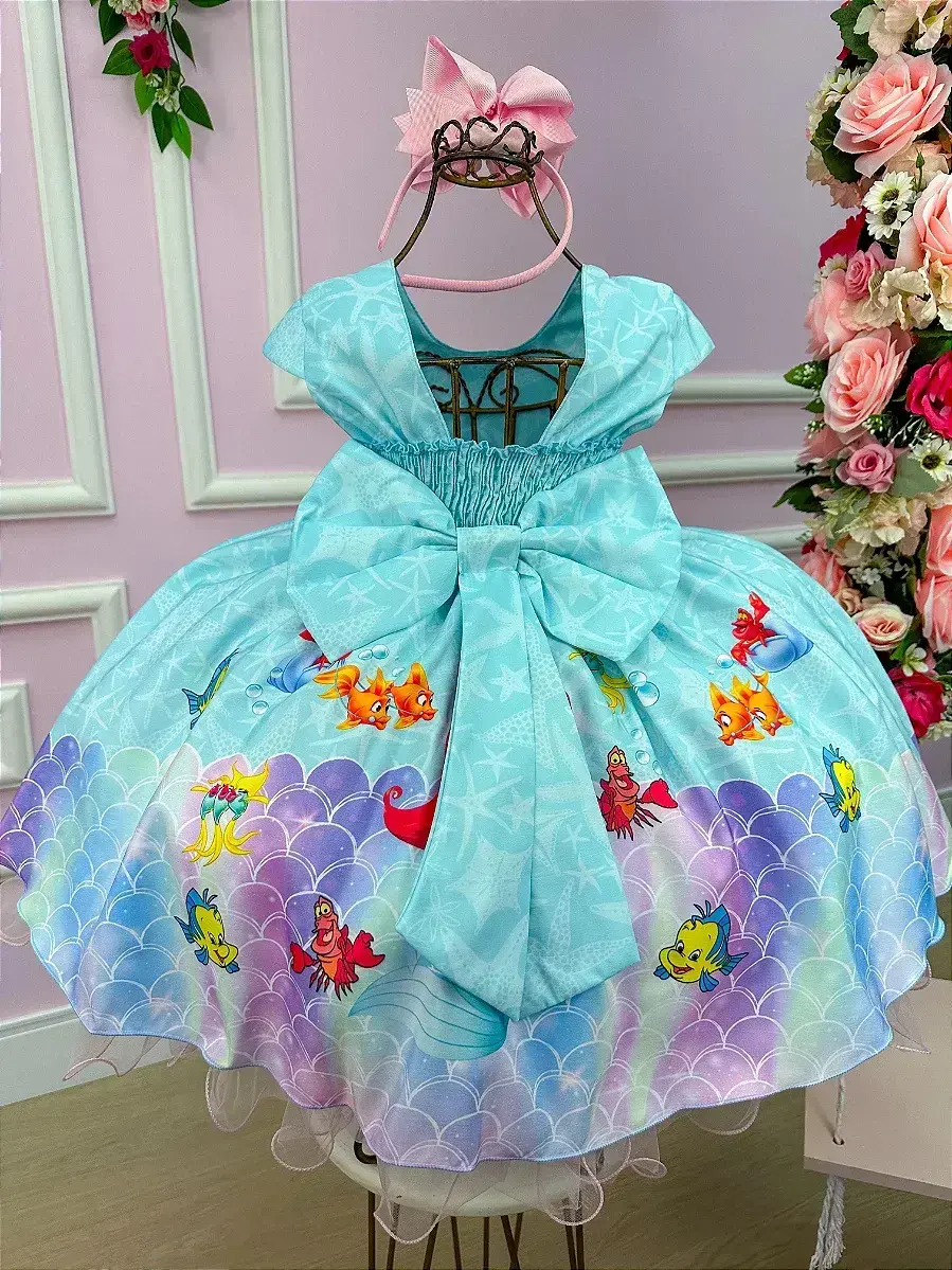 Vestido festa Ariel a pequena sereia, foto 4