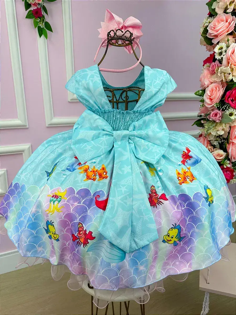 Vestido festa Ariel a pequena sereia, foto 5
