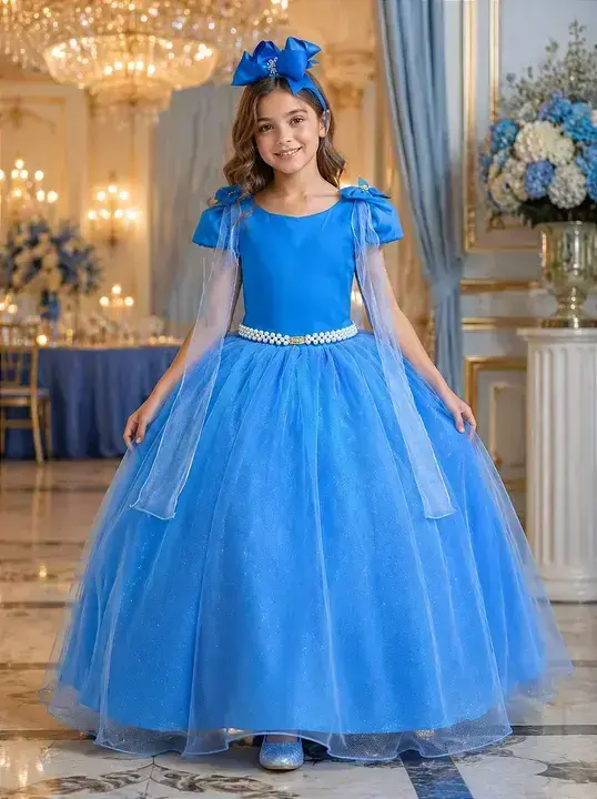 Vestido longo diamante azul serenity