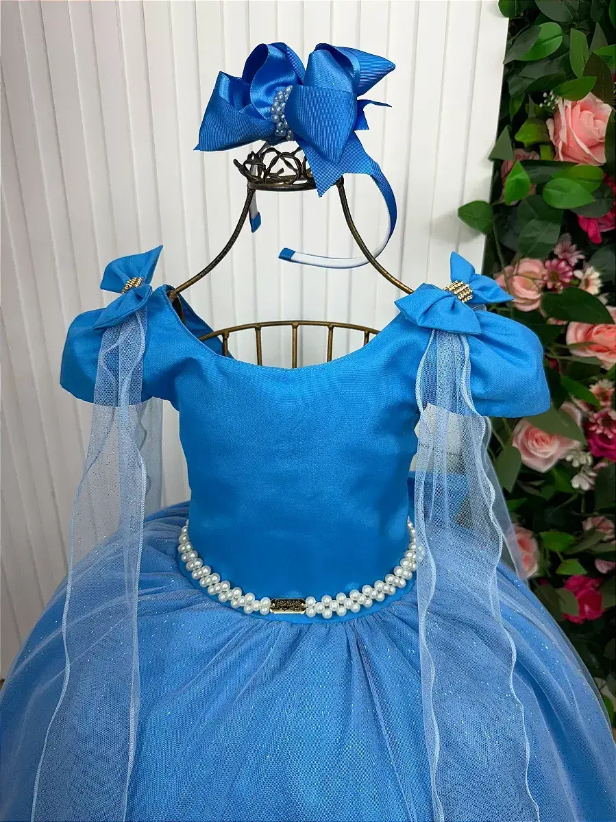 Vestido longo diamante azul serenity, foto 4