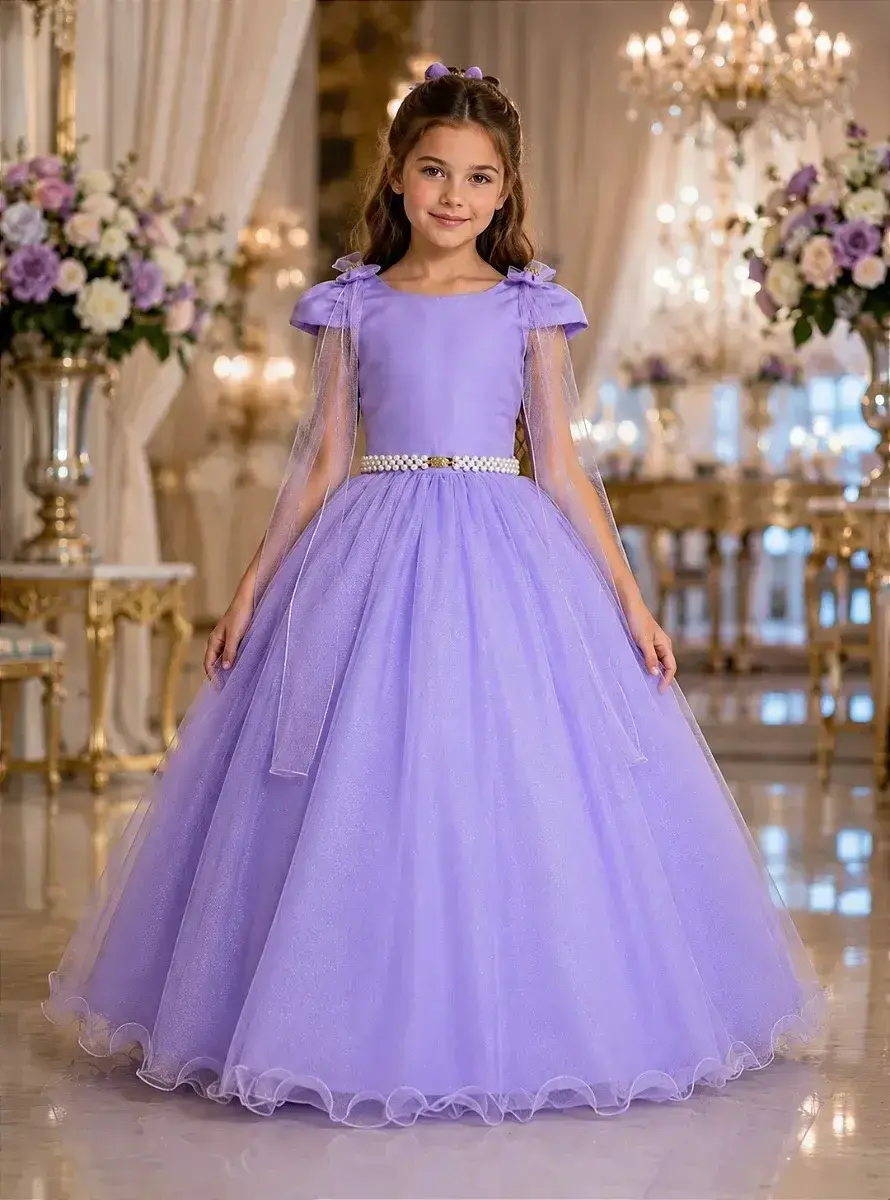 Vestido longo diamante lilas
