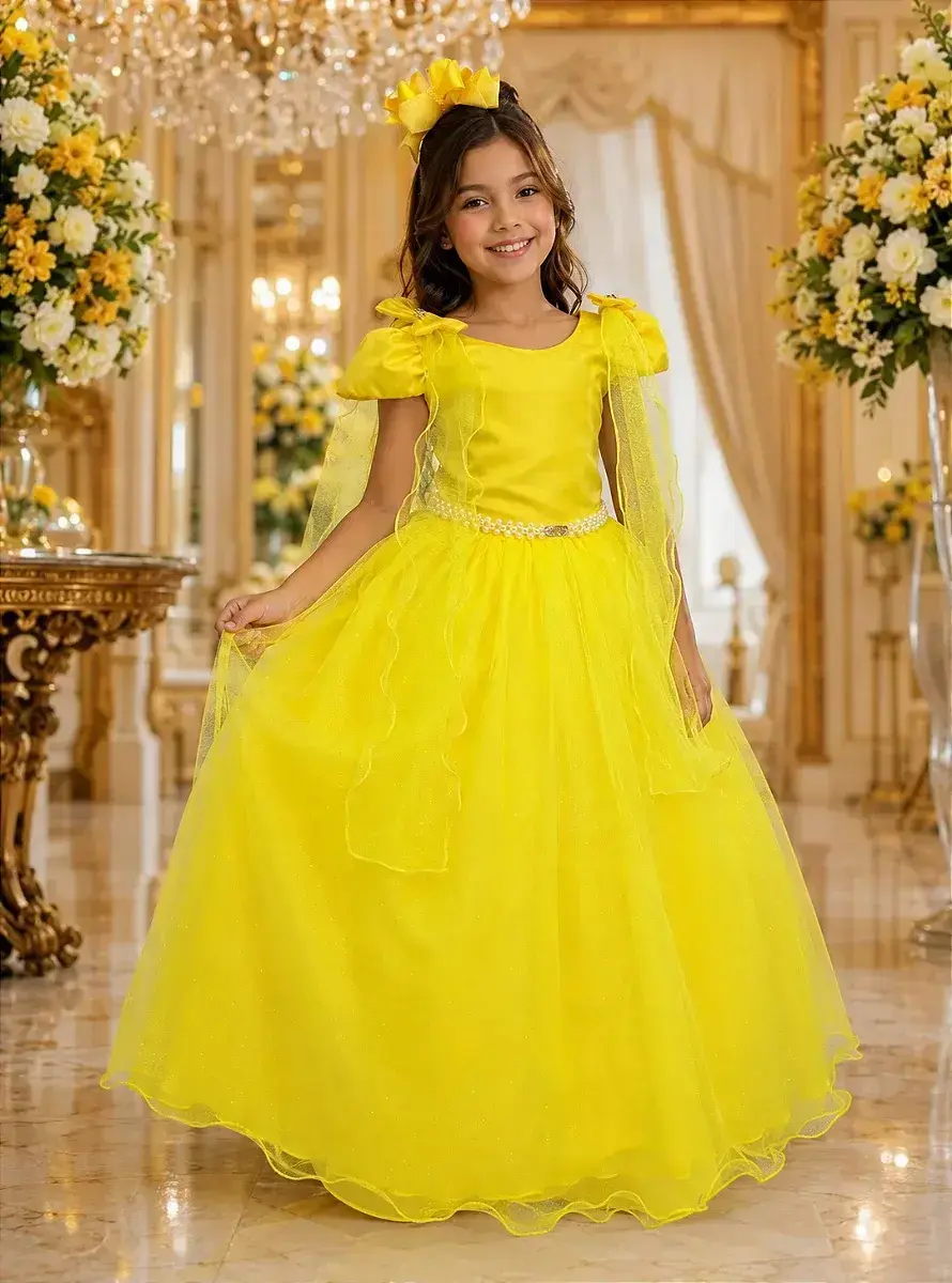 Vestido longo diamante amarelo