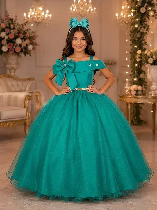 Vestido longo festa verde jade
