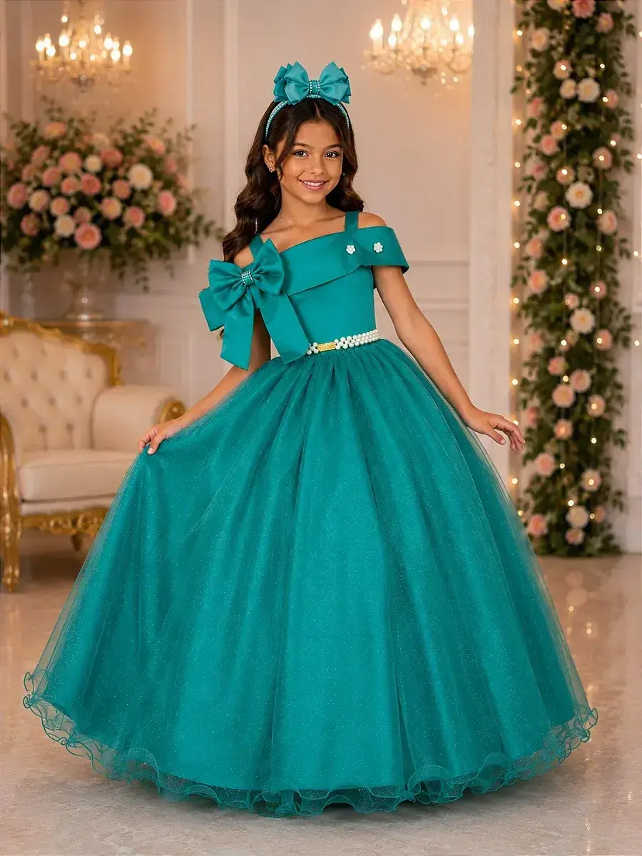 Vestido longo festa verde jade, foto 2