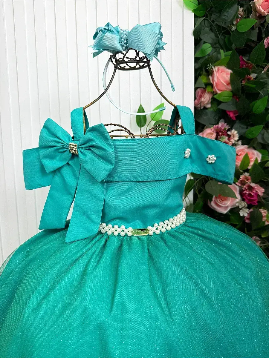 Vestido longo festa verde jade, foto 4