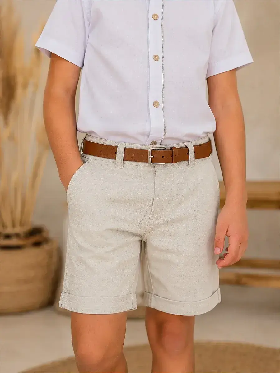 Conjunto social linho shorts xadrez, foto 2