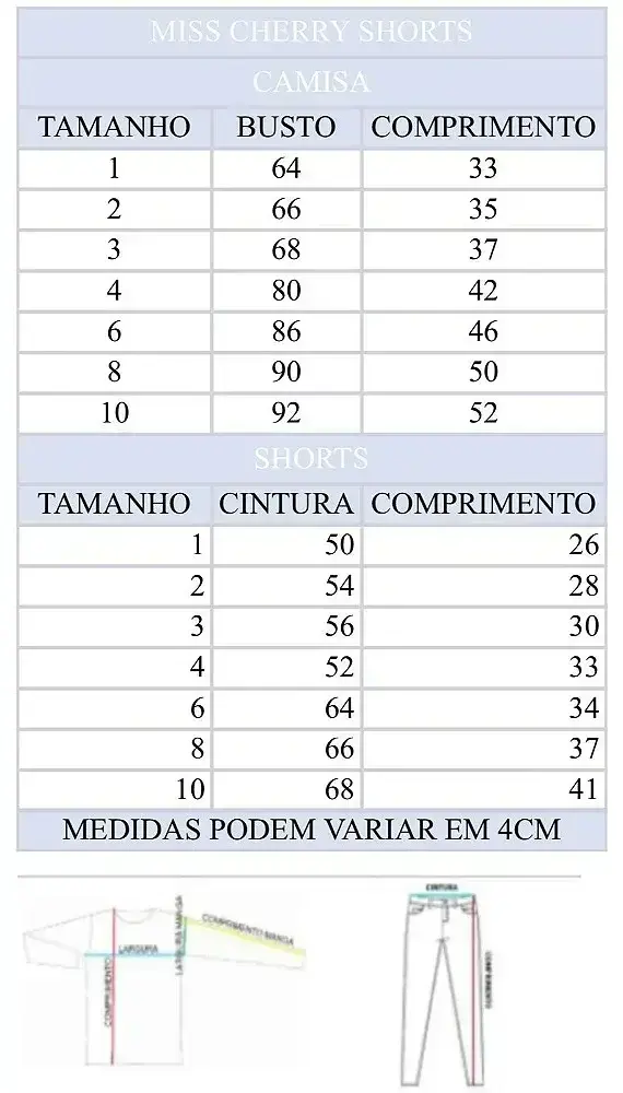 Guia de tamanhos