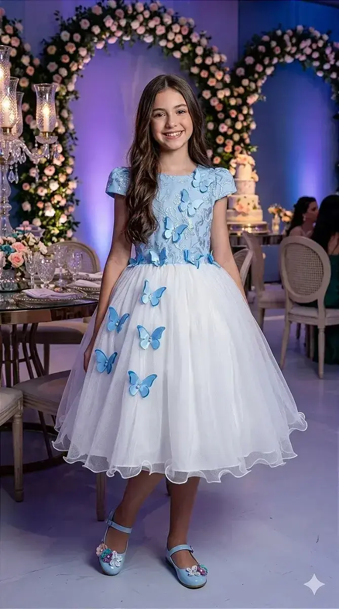 Vestido midi sabrina azul off