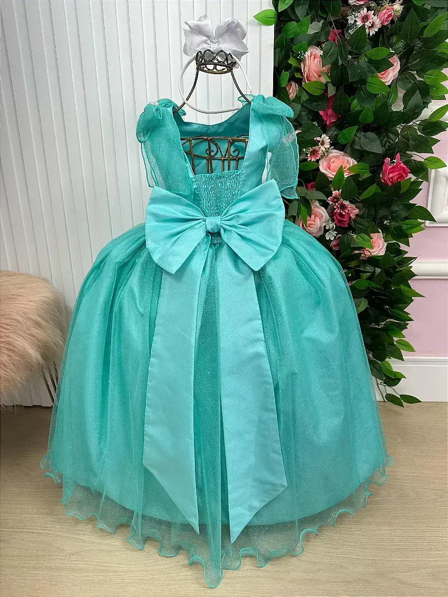 Vestido longo mel verde tïffany, foto 5