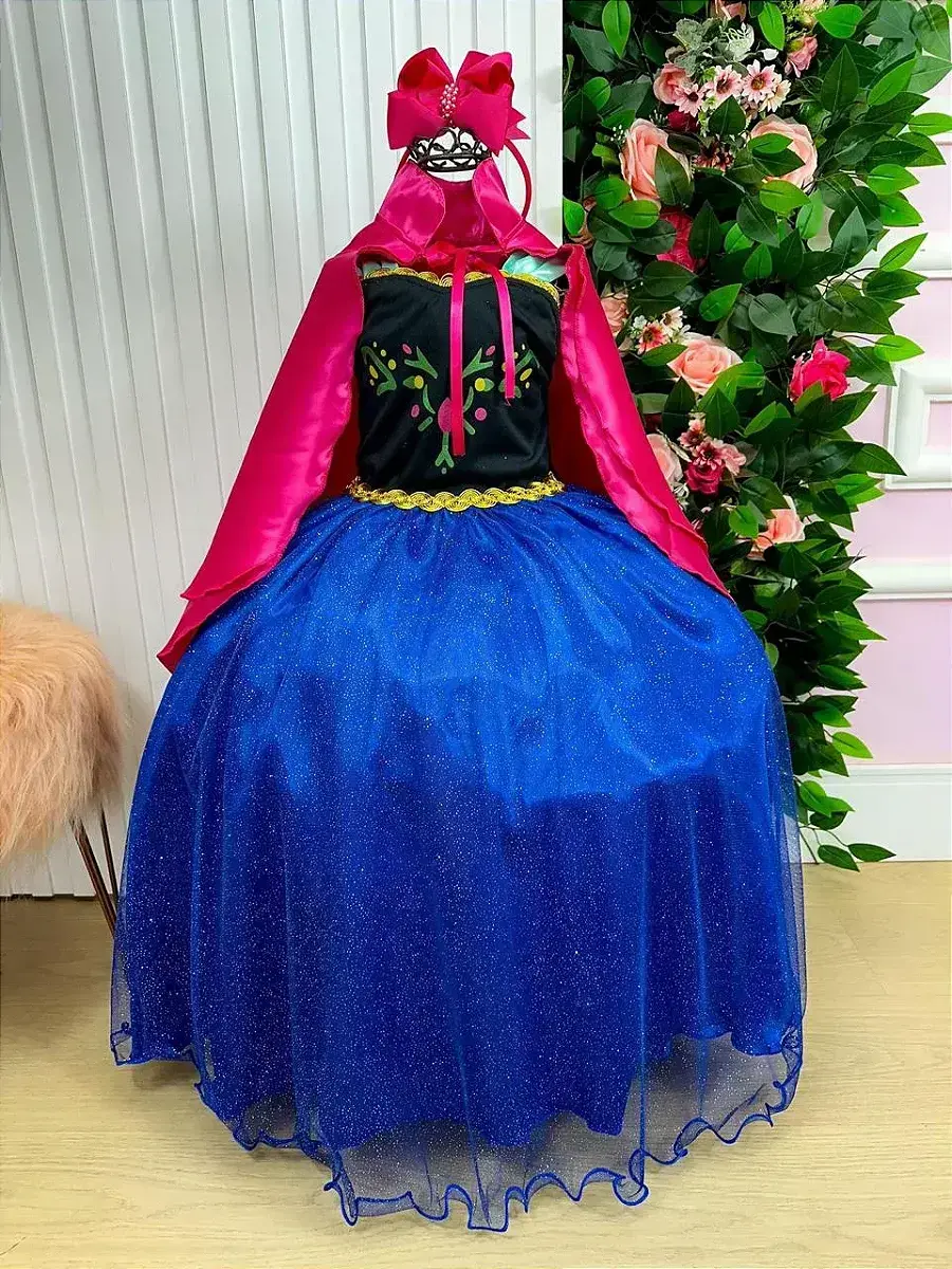 Fantasia longa princesa gelo capa pink, foto 4