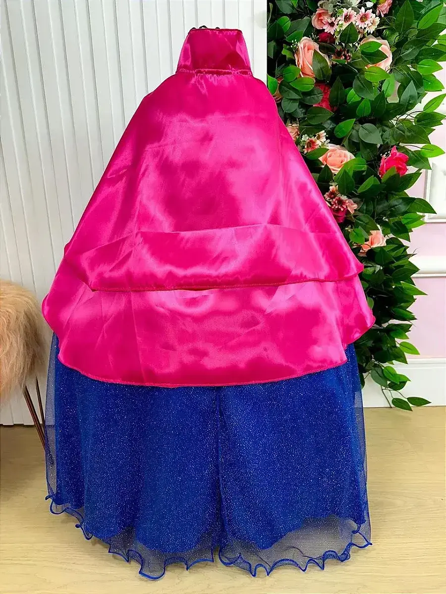 Fantasia longa princesa gelo capa pink, foto 5