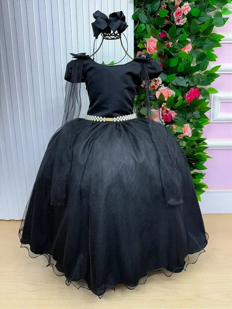 Vestido longo diamante preto, foto 2