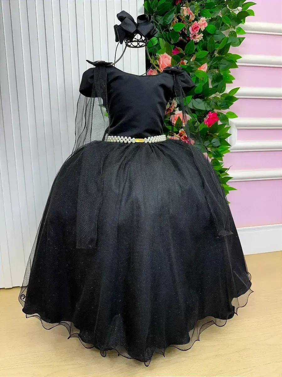 Vestido longo diamante preto, foto 4