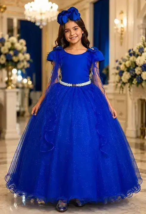 Vestido longo diamante azul royal
