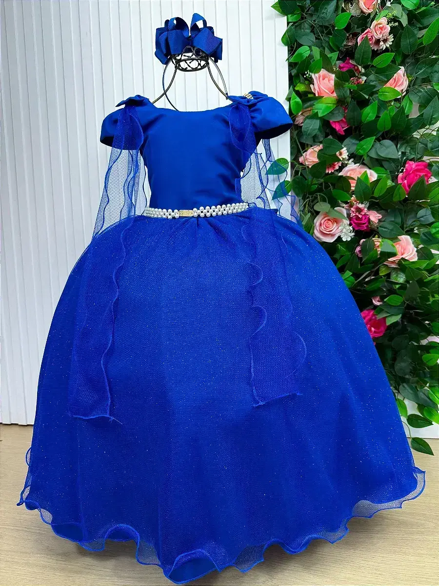 Vestido longo diamante azul royal, foto 3