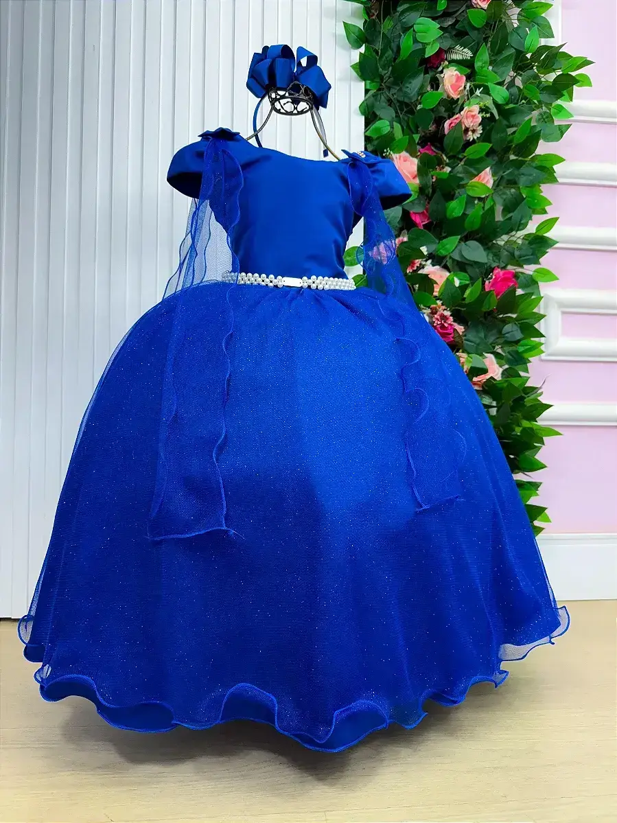Vestido longo diamante azul royal, foto 5