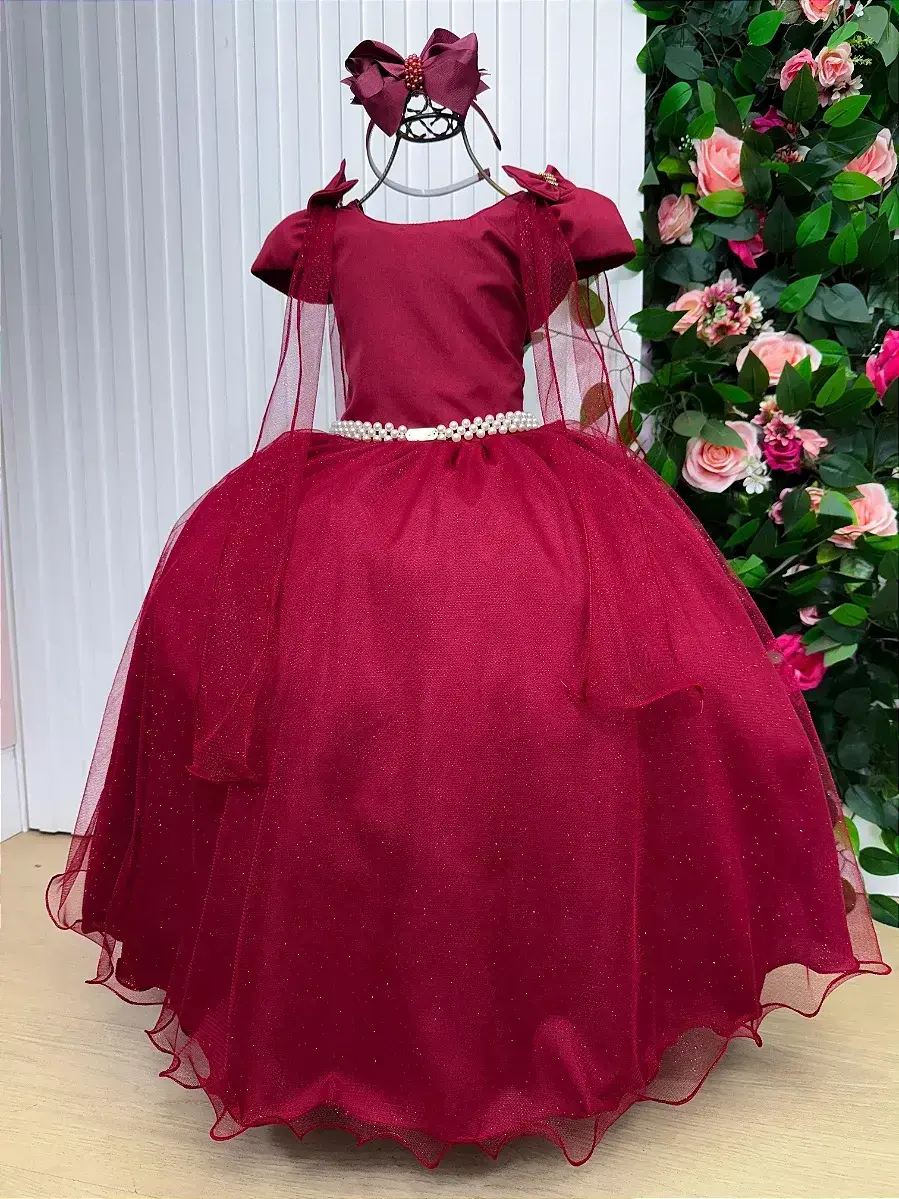 Vestido longo diamante marsala, foto 3