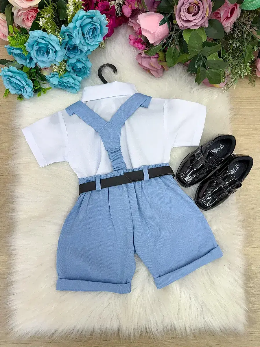 Conjunto social shorts ravi azul claro, foto 3