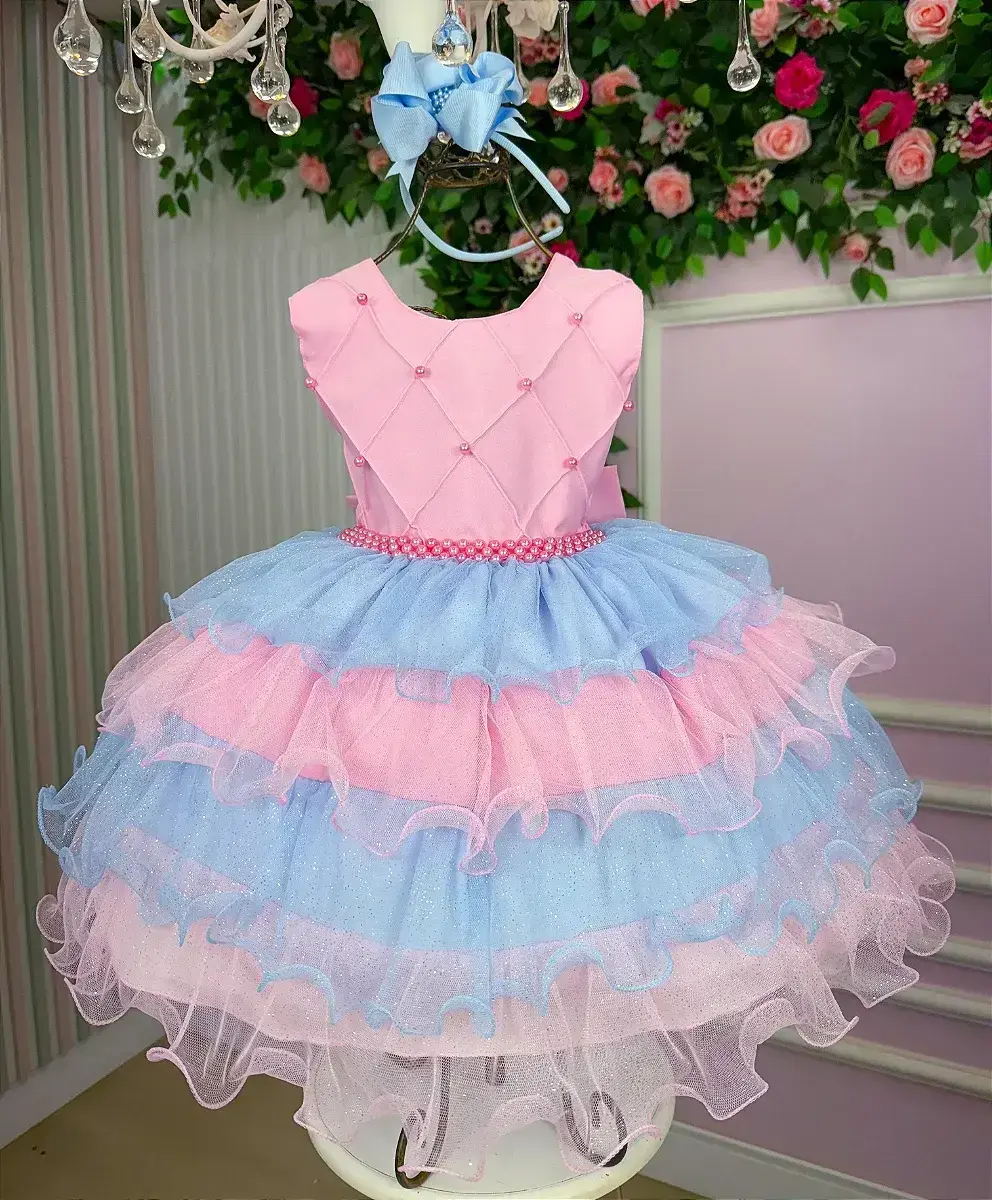 Vestido lauren rosa colorido candy