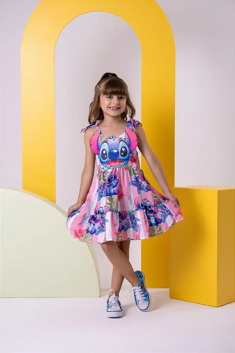 Vestido festa Stitch rosa, foto 2