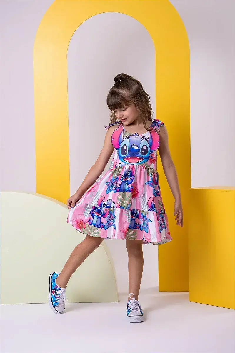 Vestido festa Stitch rosa, foto 3