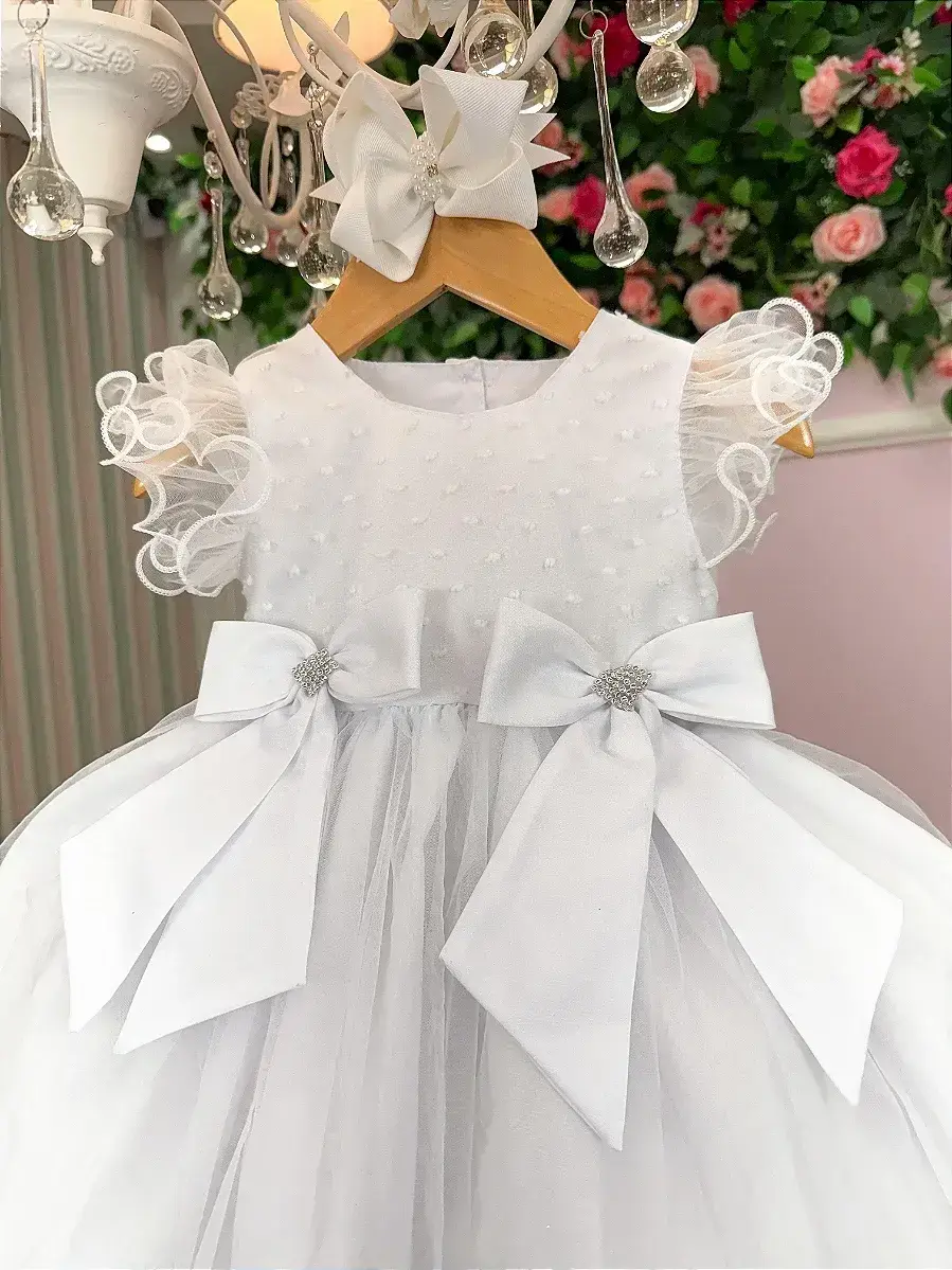 Vestido bebe mia branco, foto 3