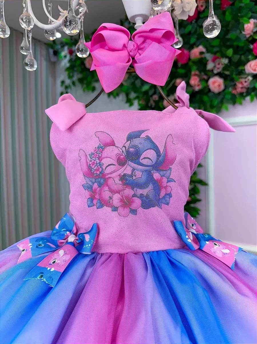 Vestido festa Stitch e angel rosa, foto 3