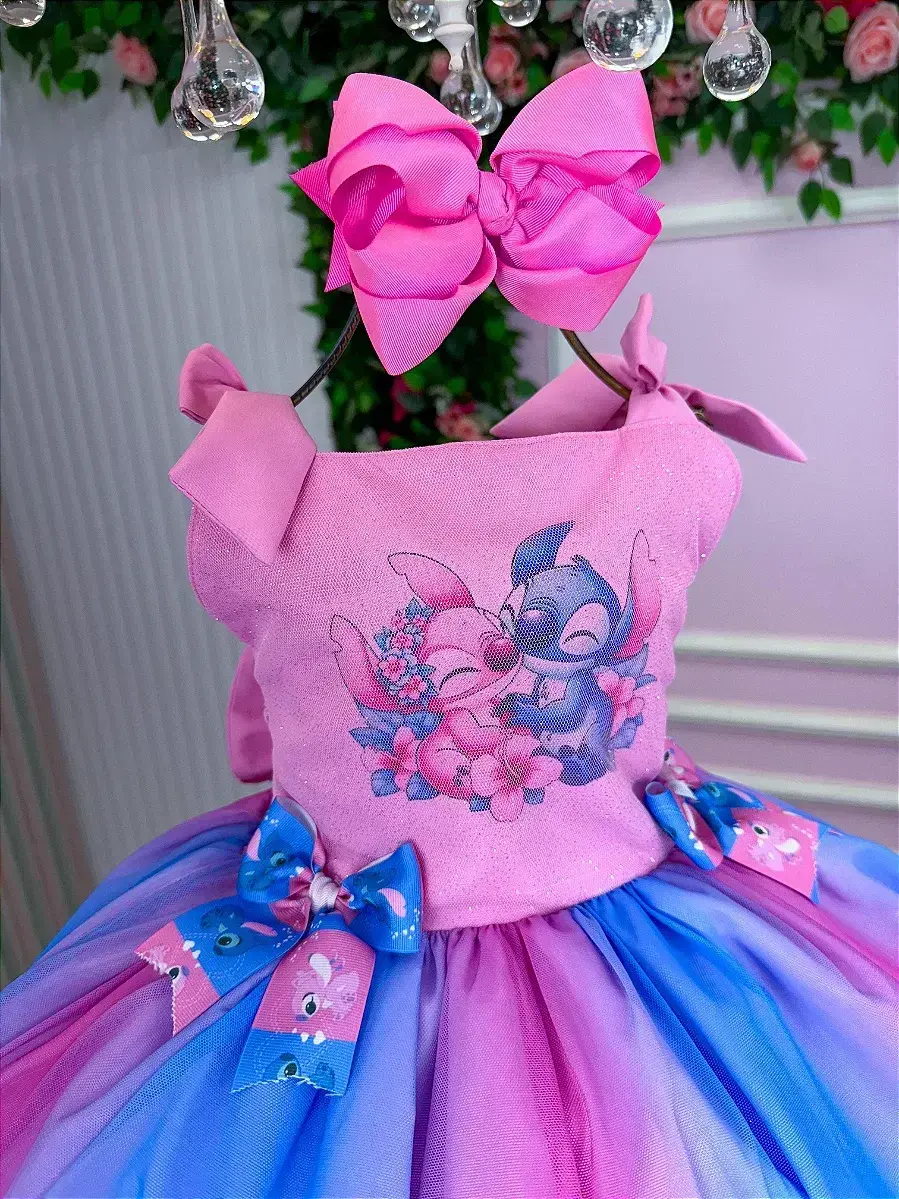 Vestido festa Stitch e angel rosa, foto 4