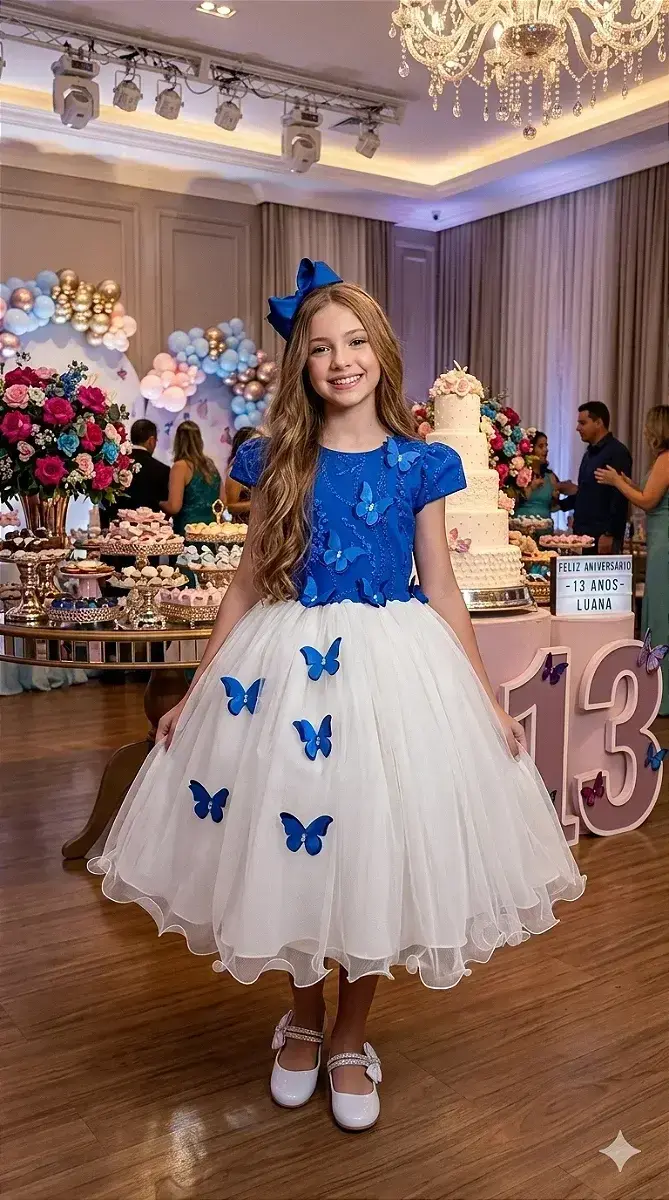 Vestido midi sabrina azul royal off