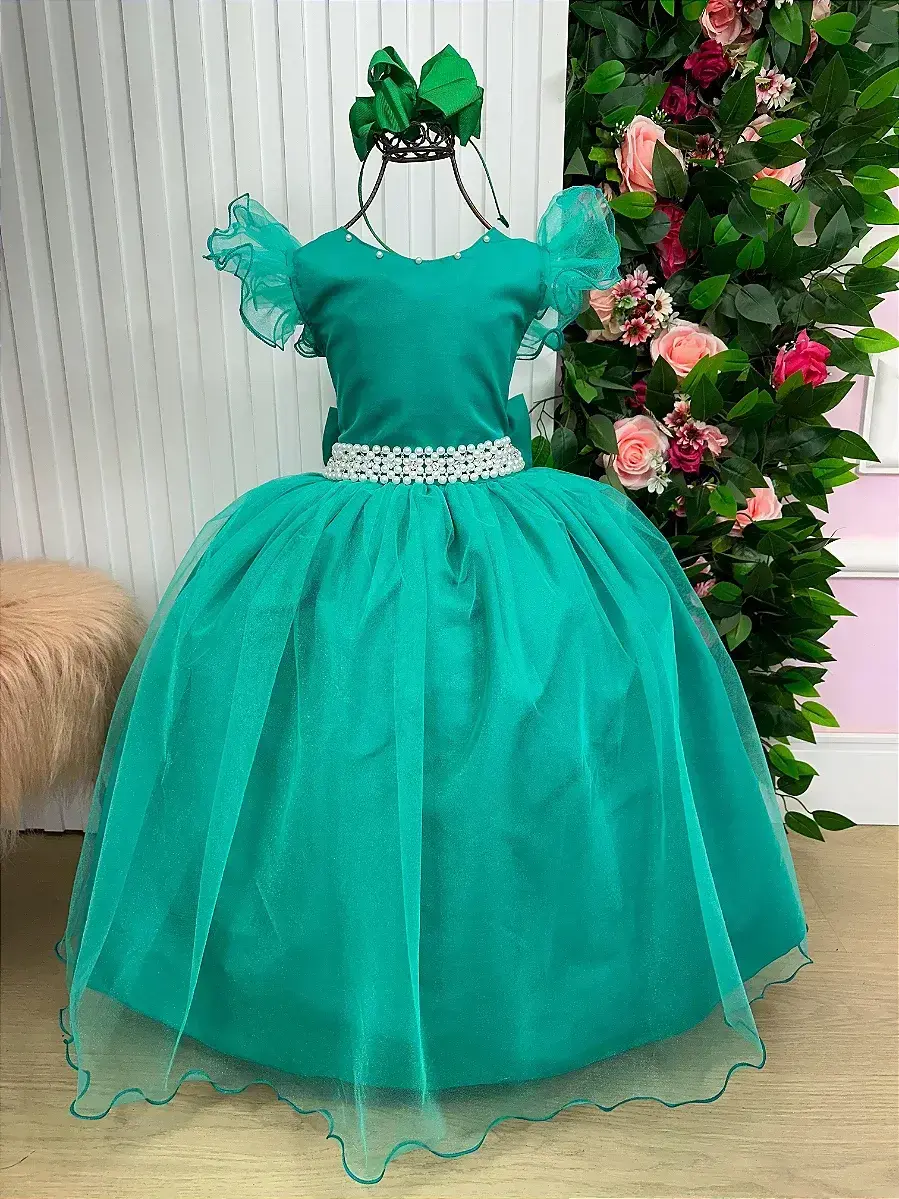 Vestido longo verde jade, foto 3