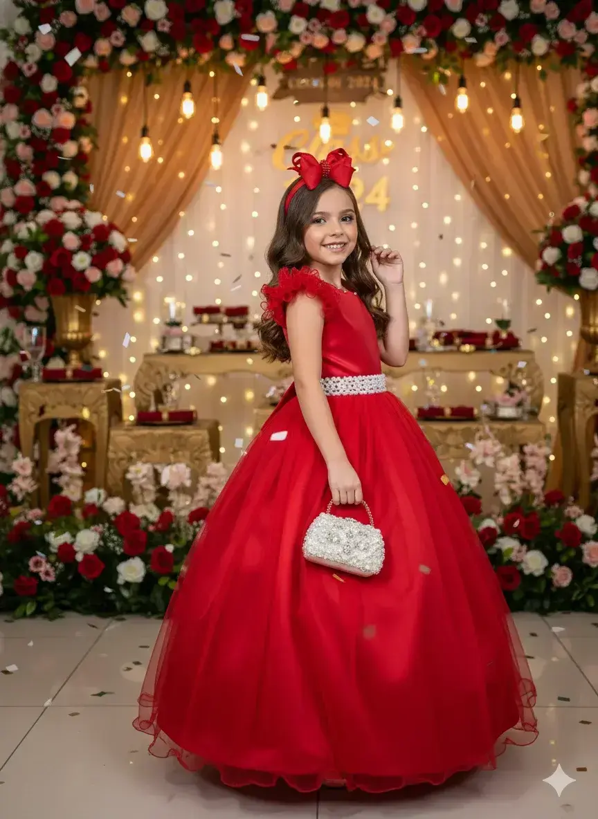 Vestido longo vermelho, foto 3