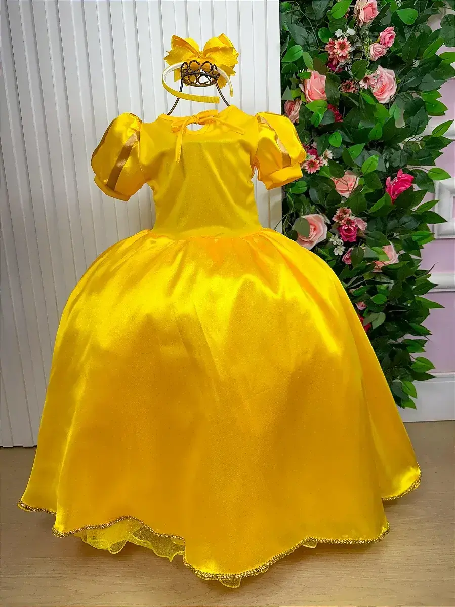Fantasia princesa amarela longa, foto 4
