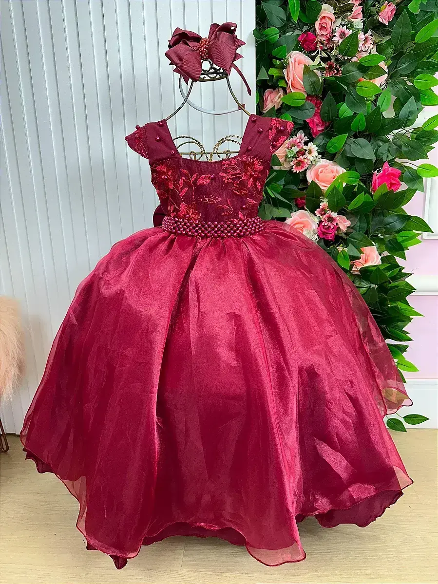 Vestido longo clarisse marsala