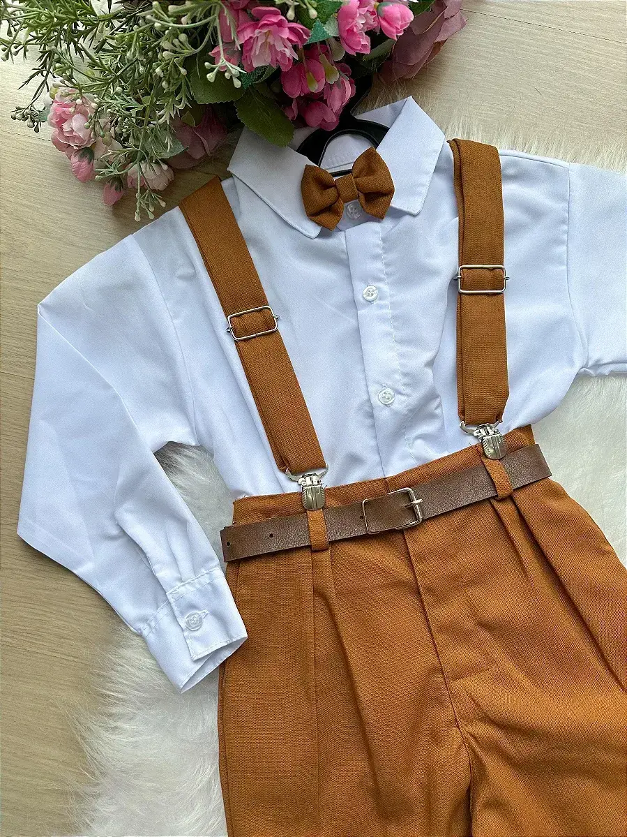 Conjunto vitor suspensorio marrom teddy, foto 2