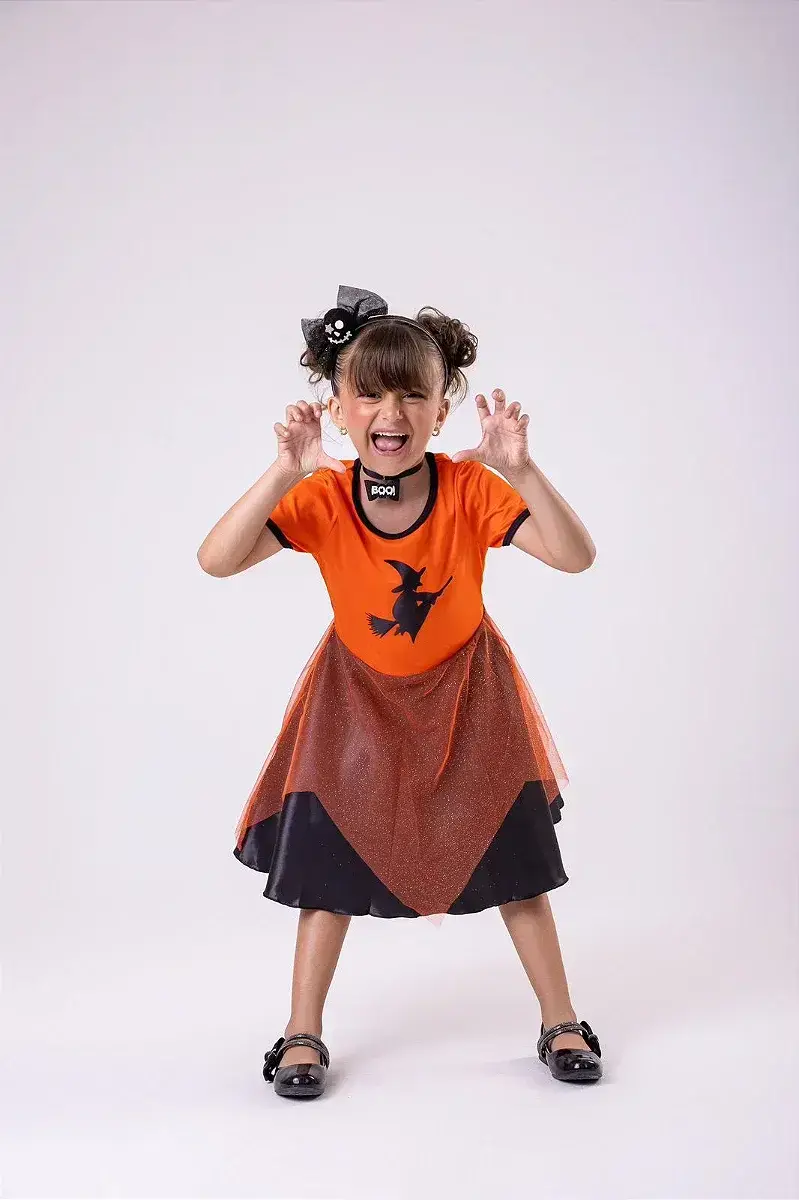 Fantasia Halloween bruxinha laranja, foto 3
