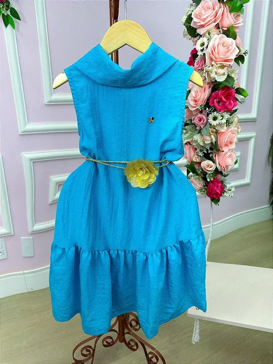 Vestido serena azul turquesa