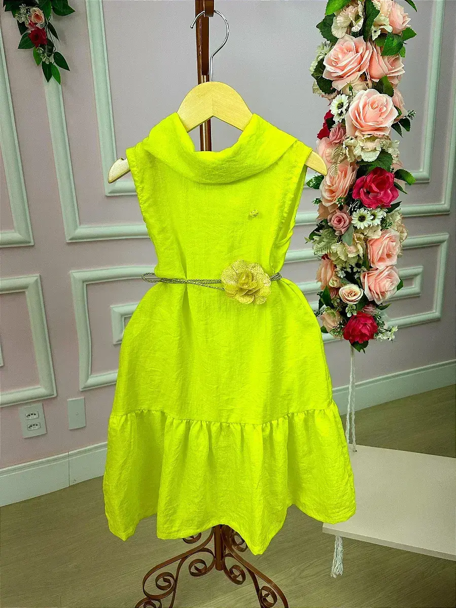 Vestido serena verde lima neon