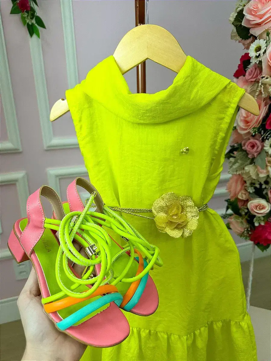 Vestido serena verde lima neon, foto 3