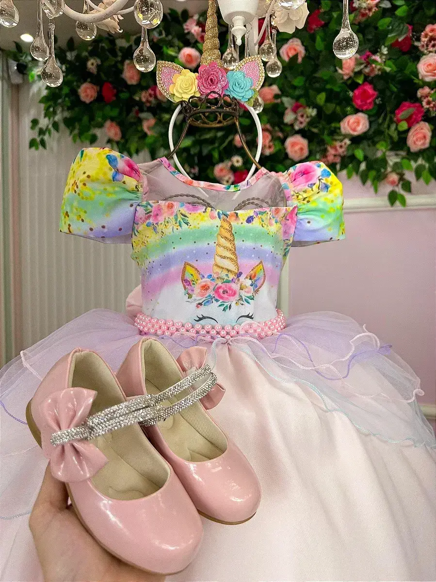 Vestido festa unicornio safira rosa, foto 4