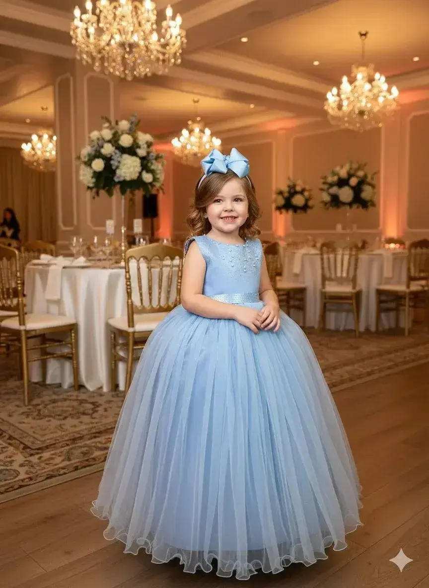 Vestido longo regata azul